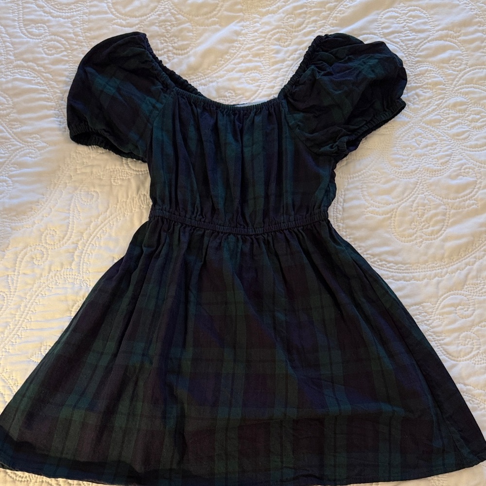 Hill House Kids Nap Dress in Navy and Green Plaid